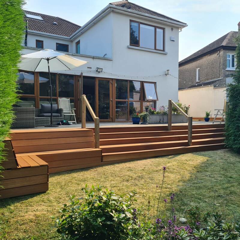 Completed multi-level deck, full view