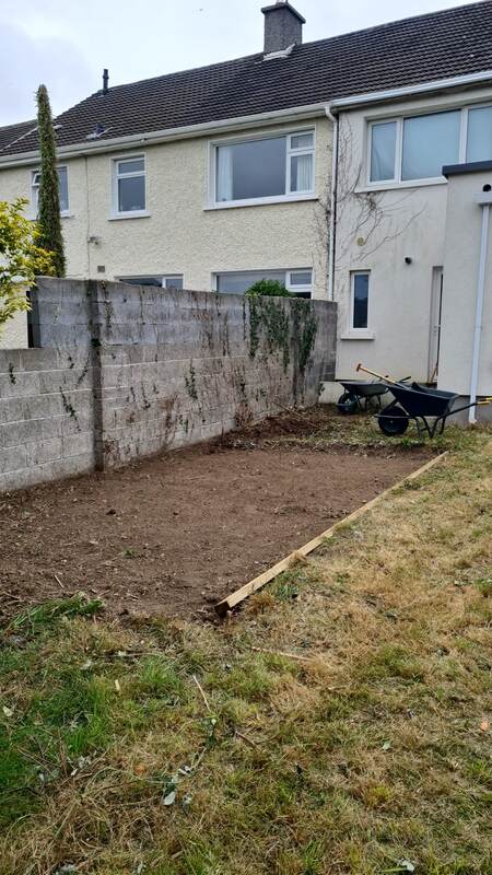 Garden cleared back to bare soil before work began