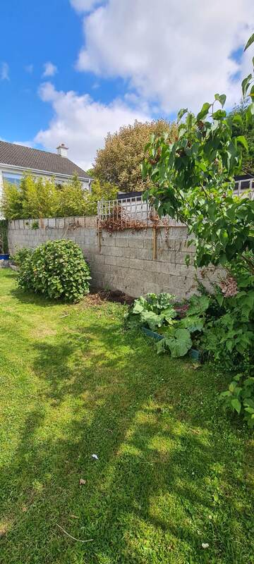 Bare garden corner before the seating area was added