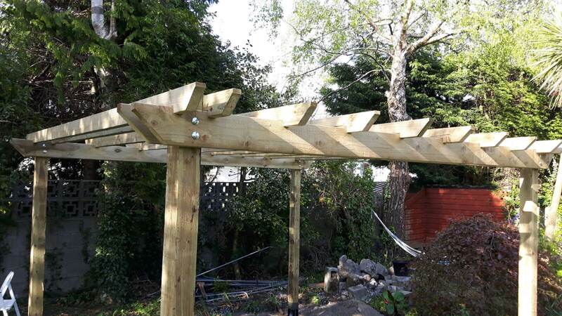 Completed pergola, full view