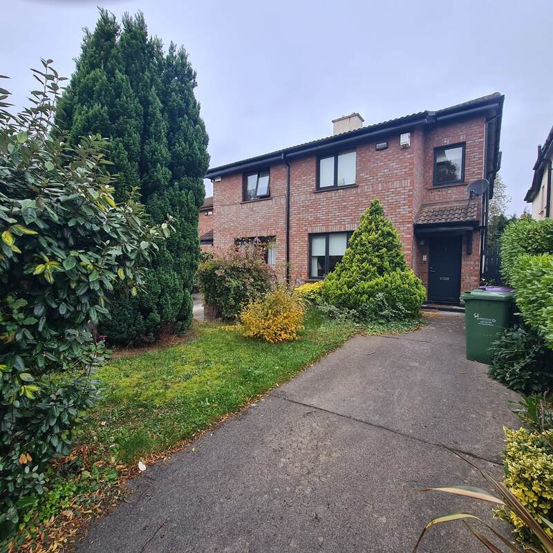 Front garden before, with a large overgrown shrub by the path